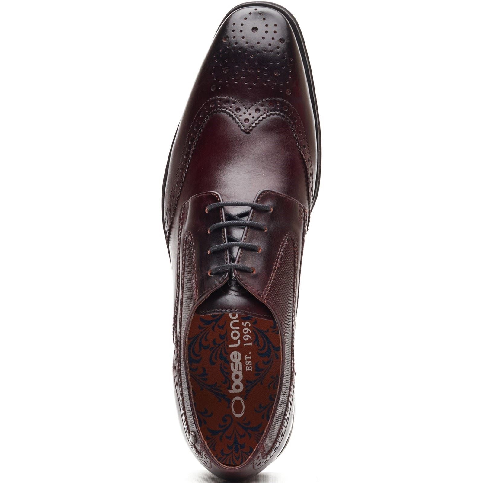 Base London Steeple Brogue Leder Herren Burnt Brown Brogues Schuhe