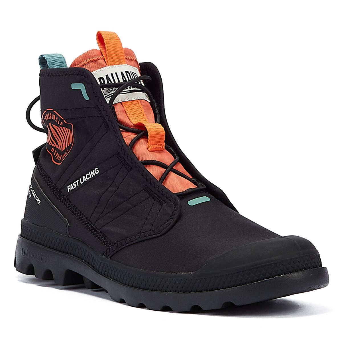 Palladium Pampa Travel Lite Herren-Schwarze Farbe Nylon-Stiefel