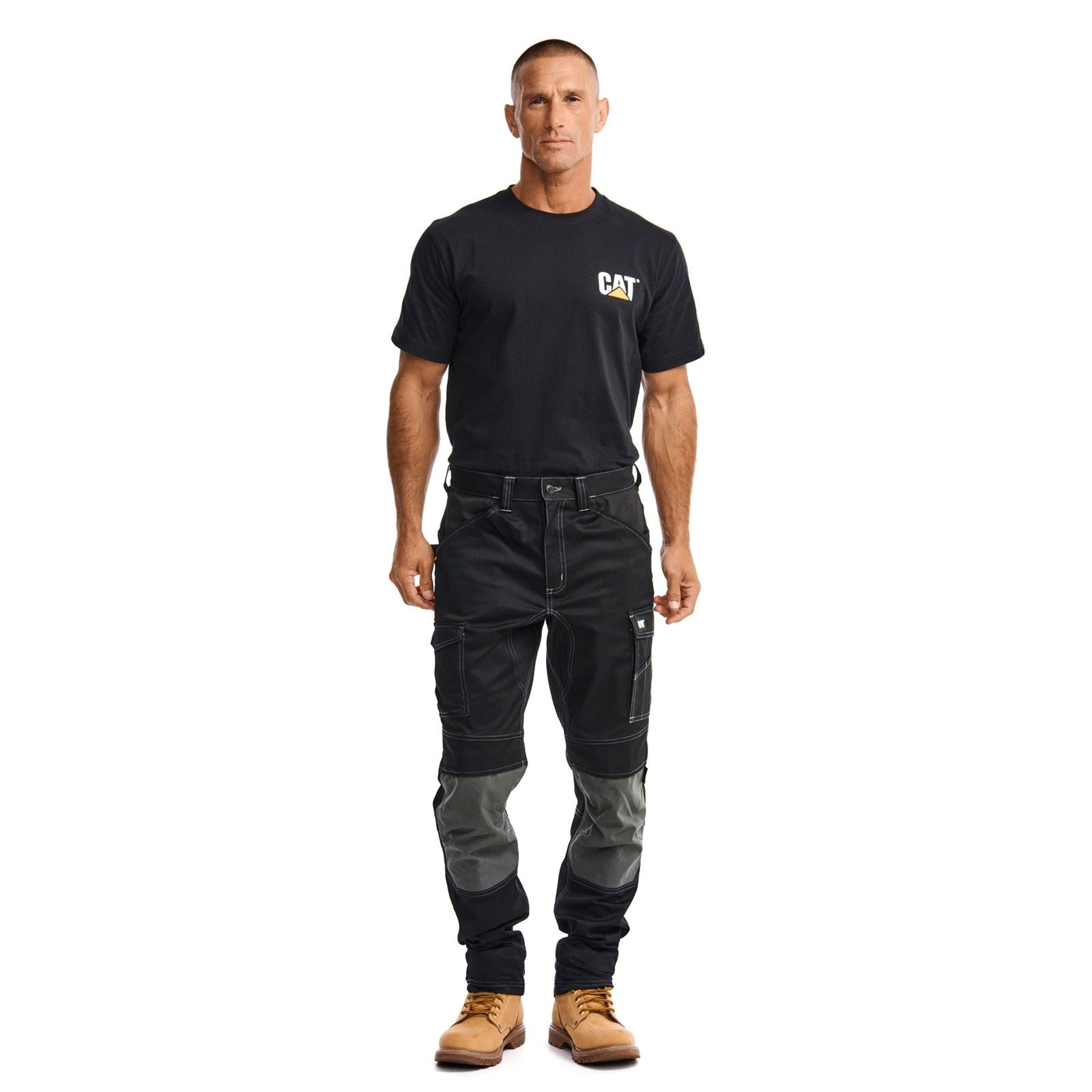 Caterpillar Essential Knee Pocket Stretch Holster Polyester Herren Schwarze Outdoor Hosen