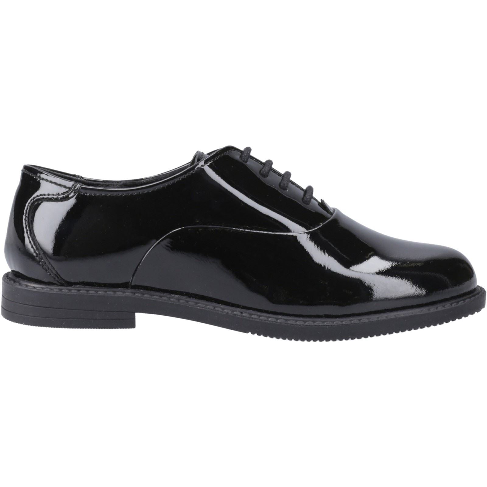 Hush Puppies Nellie Patent Mädchenschuhe Aus Schwarzem Leder