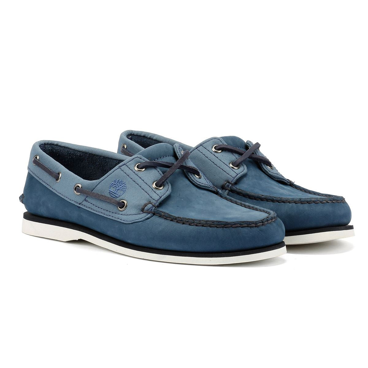 Timberland Classic 2 Eye Lederschuhe Für Herren In Blau Mit Schnürung