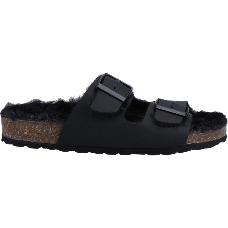 Hush Puppies Jessie Leder Damen Schwarze Hausschuhe