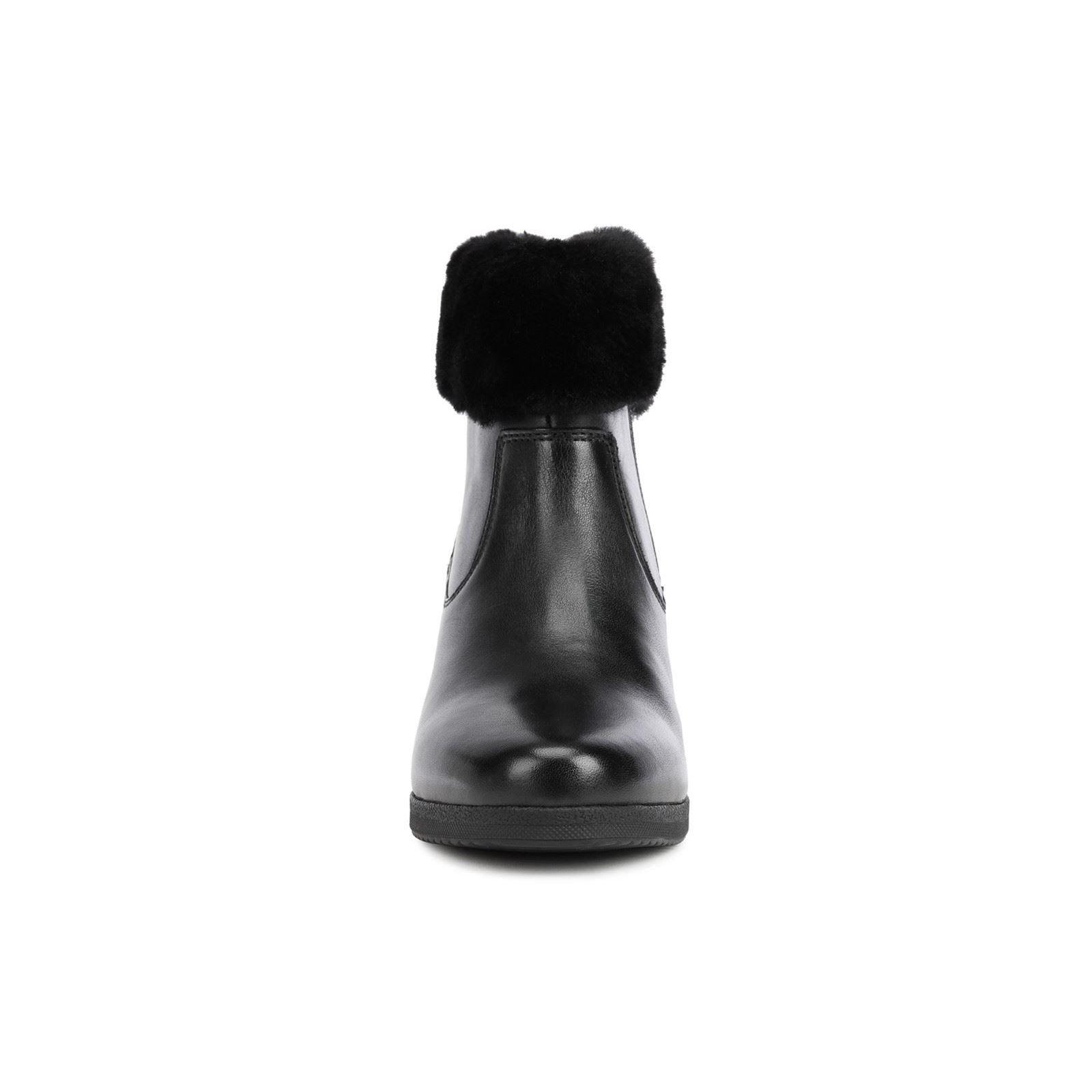 Geox Anylla Rindsleder Damen Stiefel In Schwarz