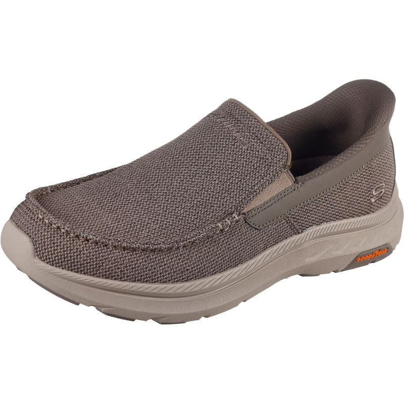 Skechers Pollard Wilfred Herren Slipper In Taupe Aus Textil
