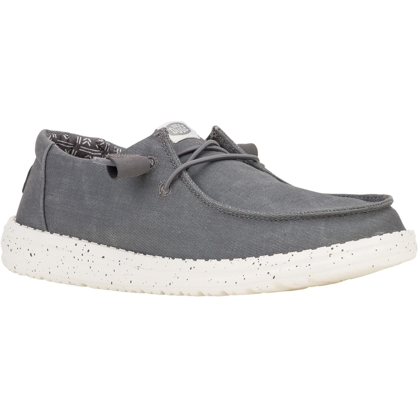 HEYDUDE Wendy Canvas 100% Baumwoll-Damendunkelgraue Loafer