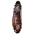 Base London Cast Washed Leder Herren Braune Brogue Schuhe