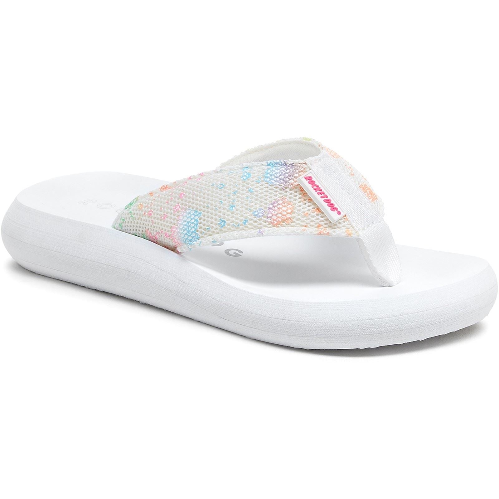Rocket Dog Spotlight Barker Stoff Frauen Weiße Sandalen