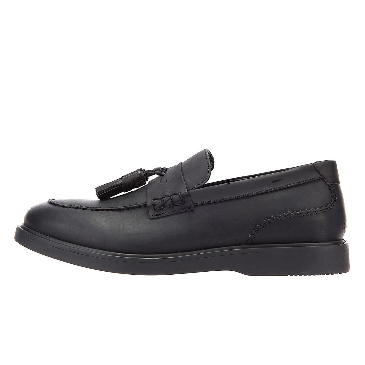 Hudson Cato Loafer Verrücktes Leder Herrenschuhe Schwarze Slipper