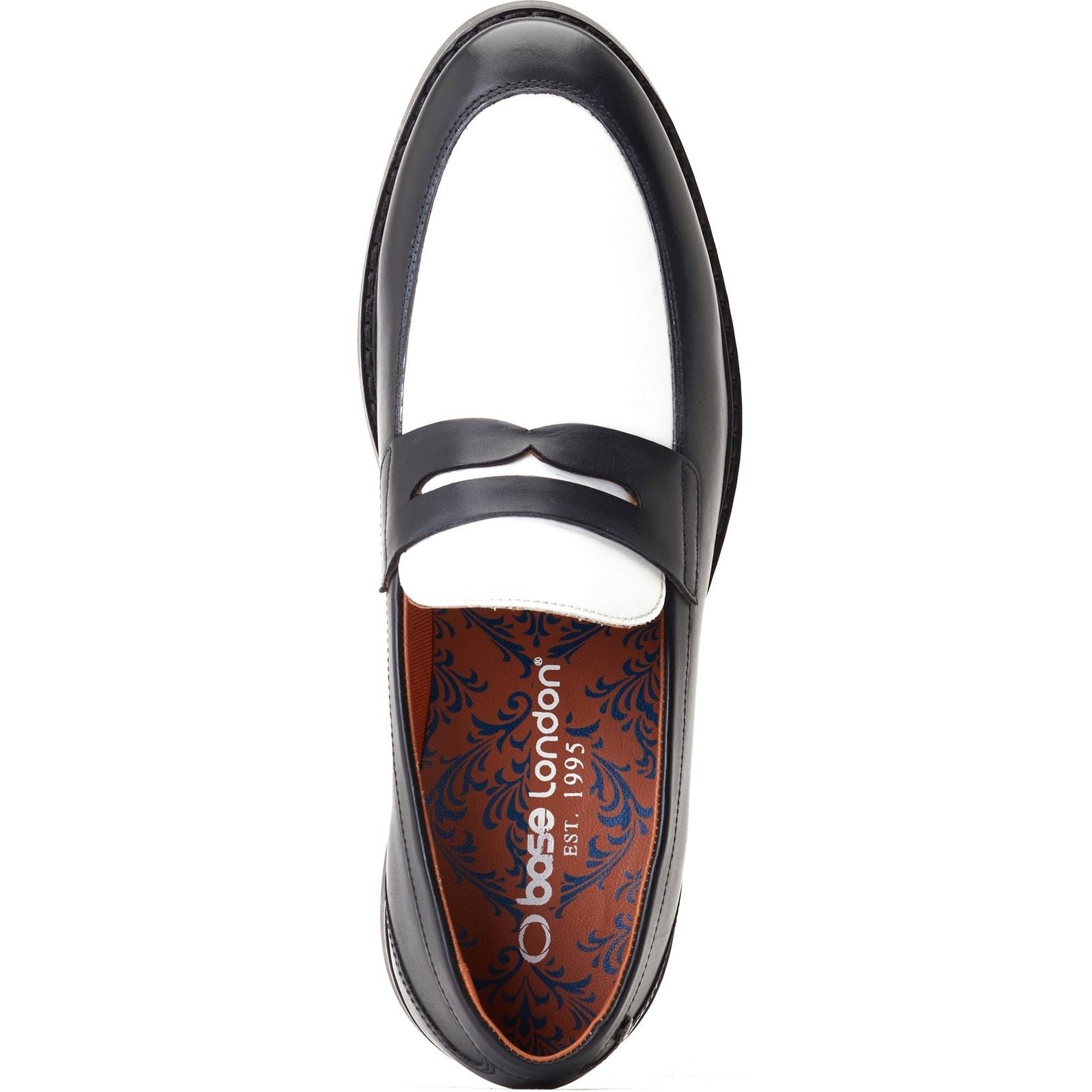 Base London Sid Herren Slipper Aus Schwarz-Weißem Leder