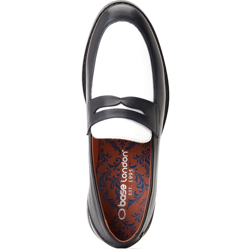 Base London Sid Herren Slipper Aus Schwarz-Weißem Leder