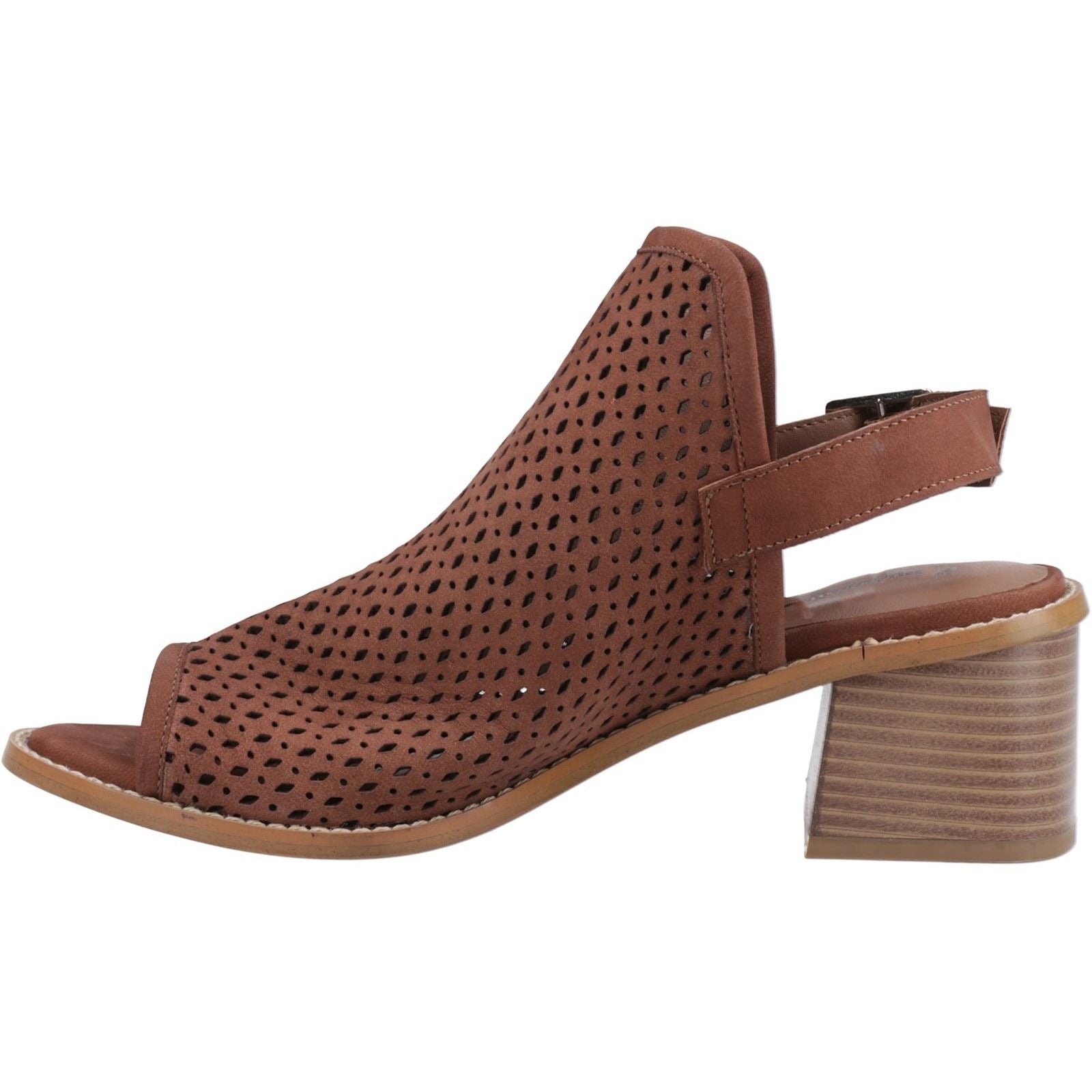 Hush Puppies Louise Heeled Damen Sandalen Aus Braunem Leder