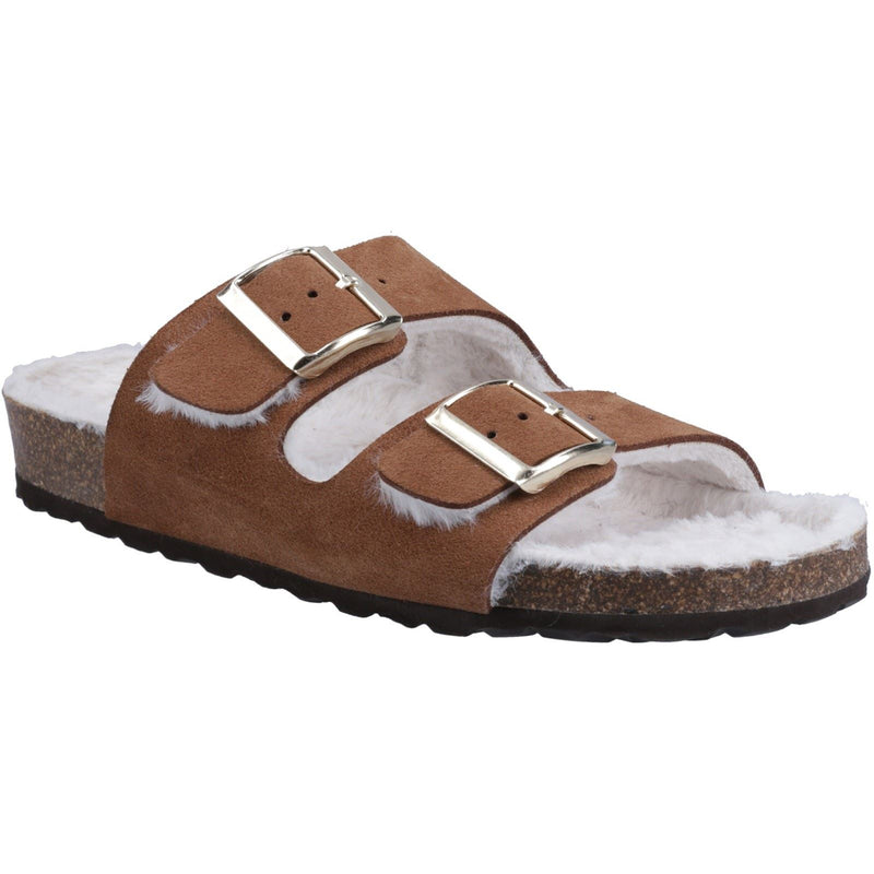 Hush Puppies Jessie Leder Damen Hausschuhe In Tan