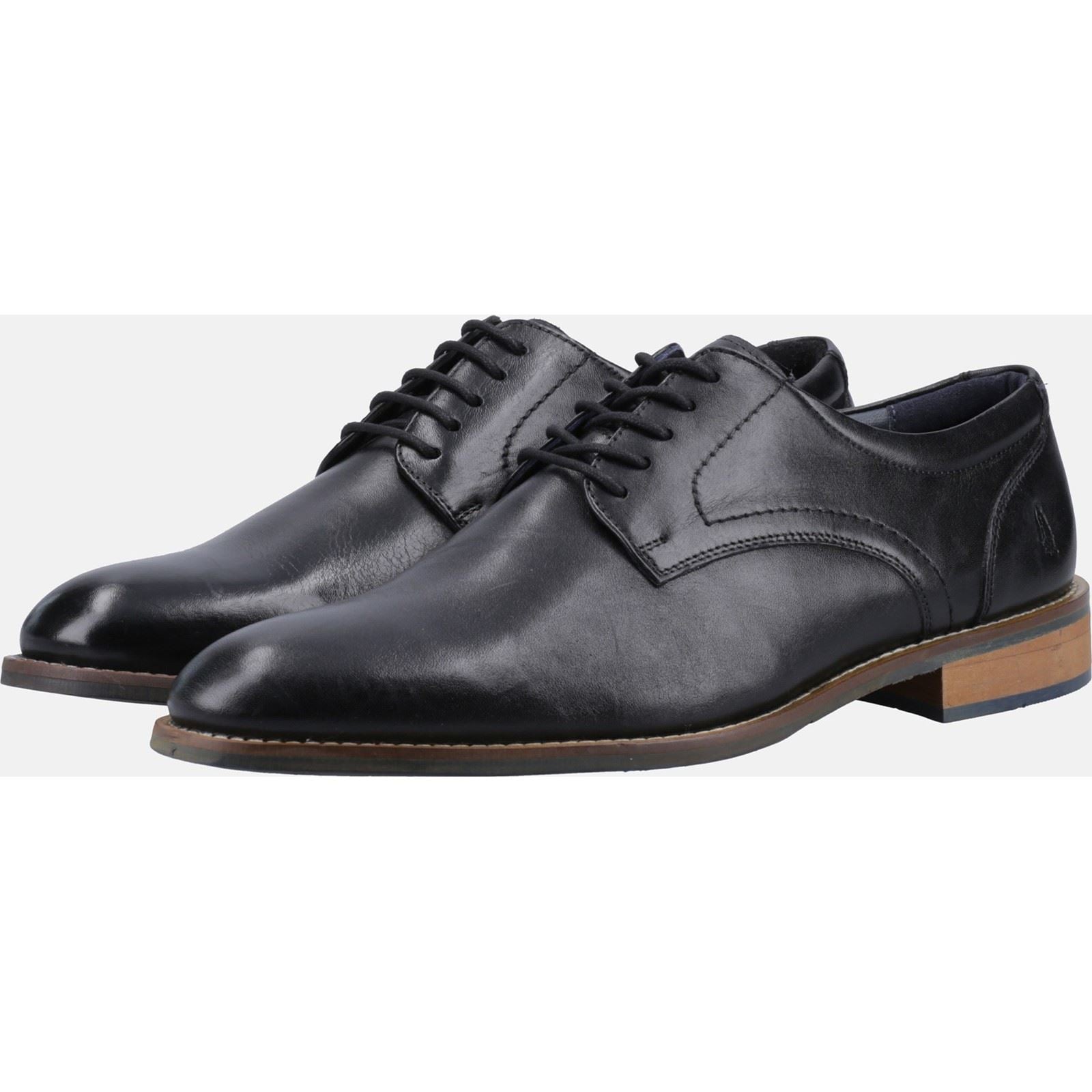 Hush Puppies Damien Lace Up Herrenschuhe Aus Schwarzem Leder Mit Schnürung