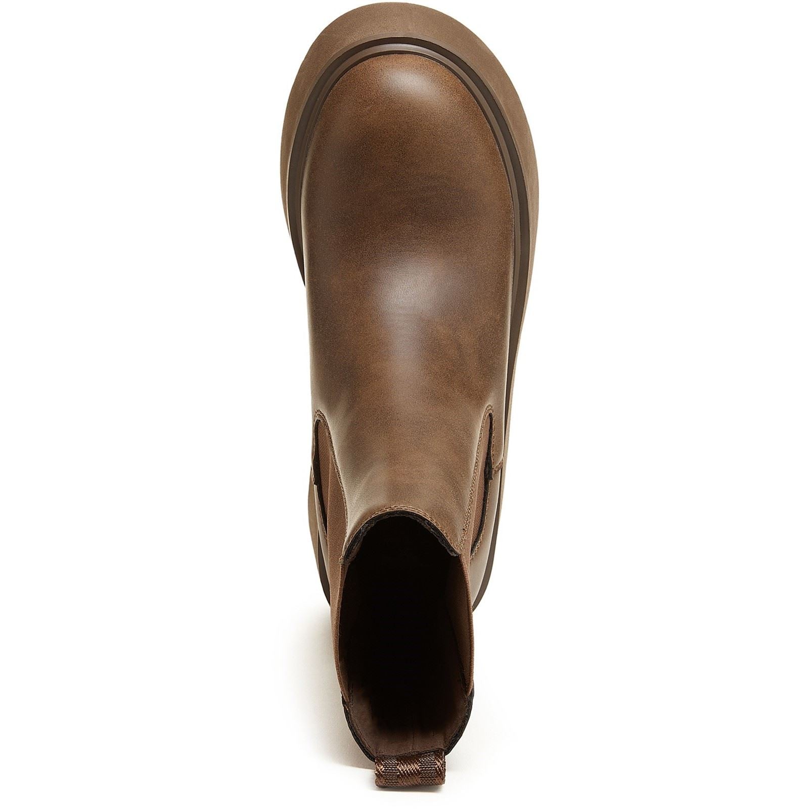 Rocket Dog Heyday Damen Flache Chelsea Stiefel aus dunkelbraunem Polyurethan