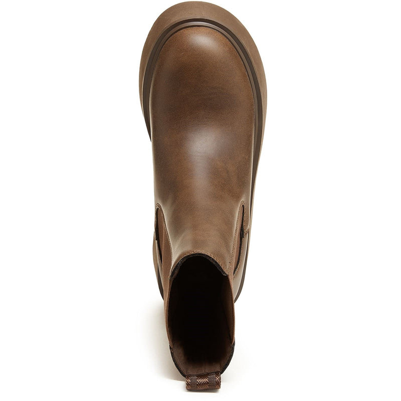 Rocket Dog Heyday Damen Flache Chelsea Stiefel aus dunkelbraunem Polyurethan