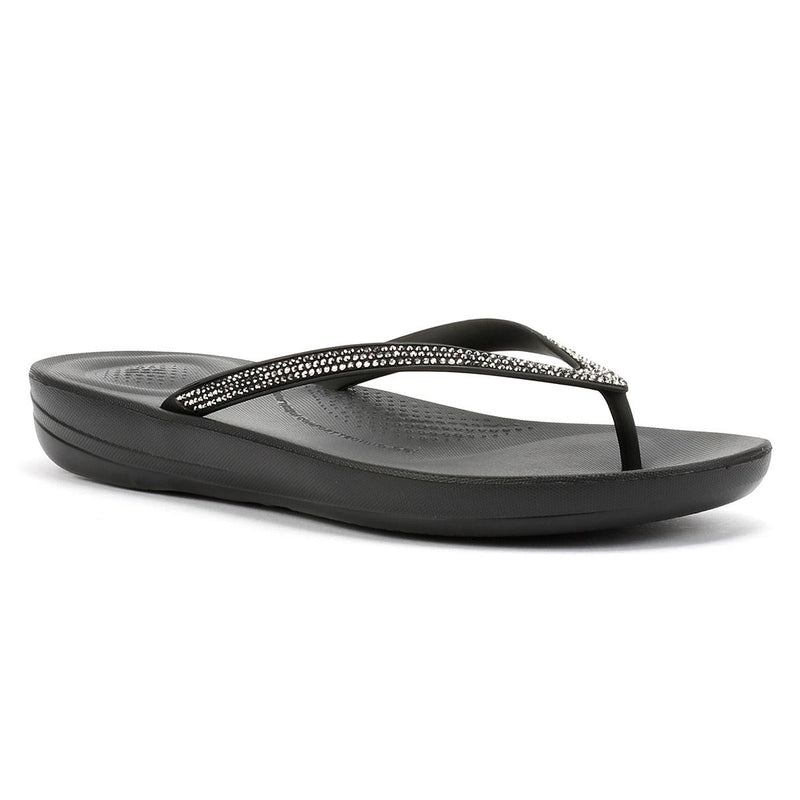 FitFlop Iqushion Sparkle Damen Schwarzgummi Zehentrenner