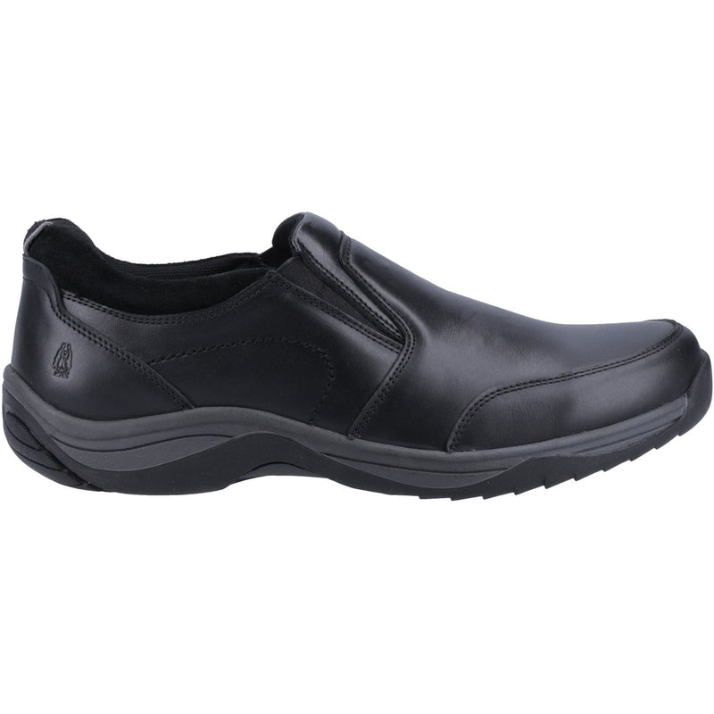 Hush Puppies Donald Leder Herren Schwarz Mokassin Schuhe