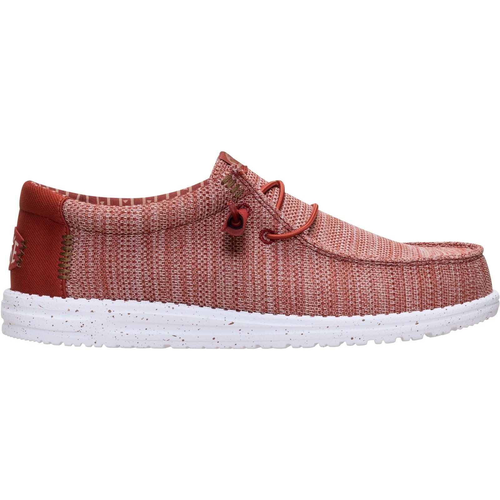 HEYDUDE Wally Stretch Sox Polyester Herren Slipper In Verbranntem Rot/Mehrfarbig