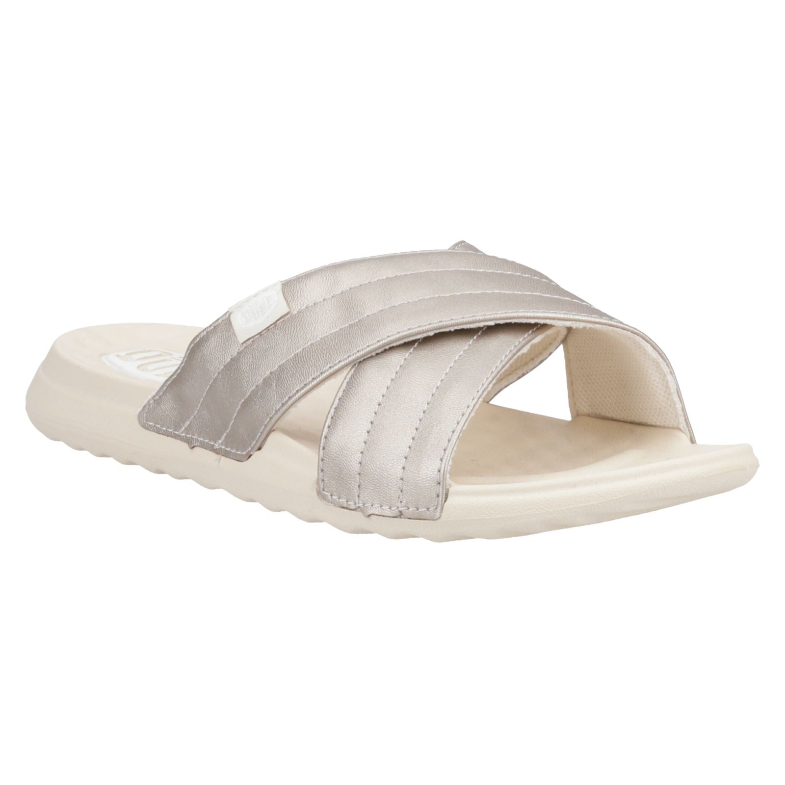 HEYDUDE Christi Slide Distressed Damen Metallic-Sandalen