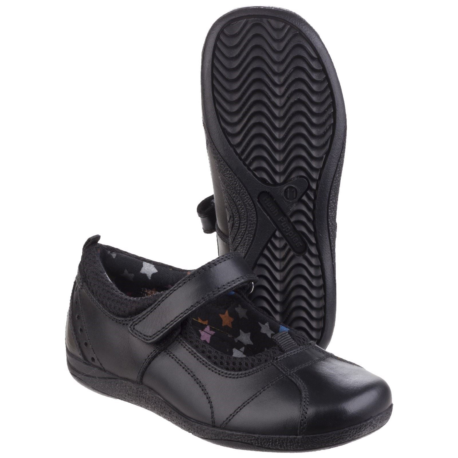 Hush Puppies Cindy Senior Mädchenschuhe Aus Schwarzem Leder
