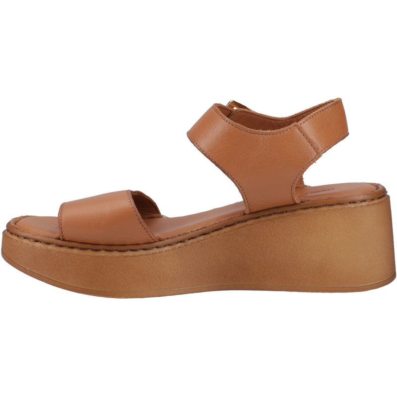 Hush Puppies Beatrix Wedge Damen Ledersandalen In Tan