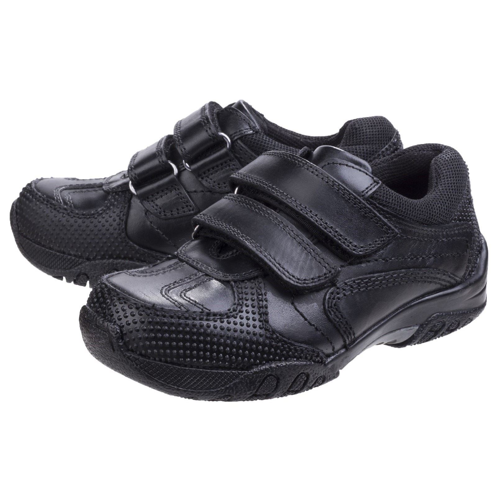 Hush Puppies Jezza Senior Lederslipper In Schwarz Für Jungen