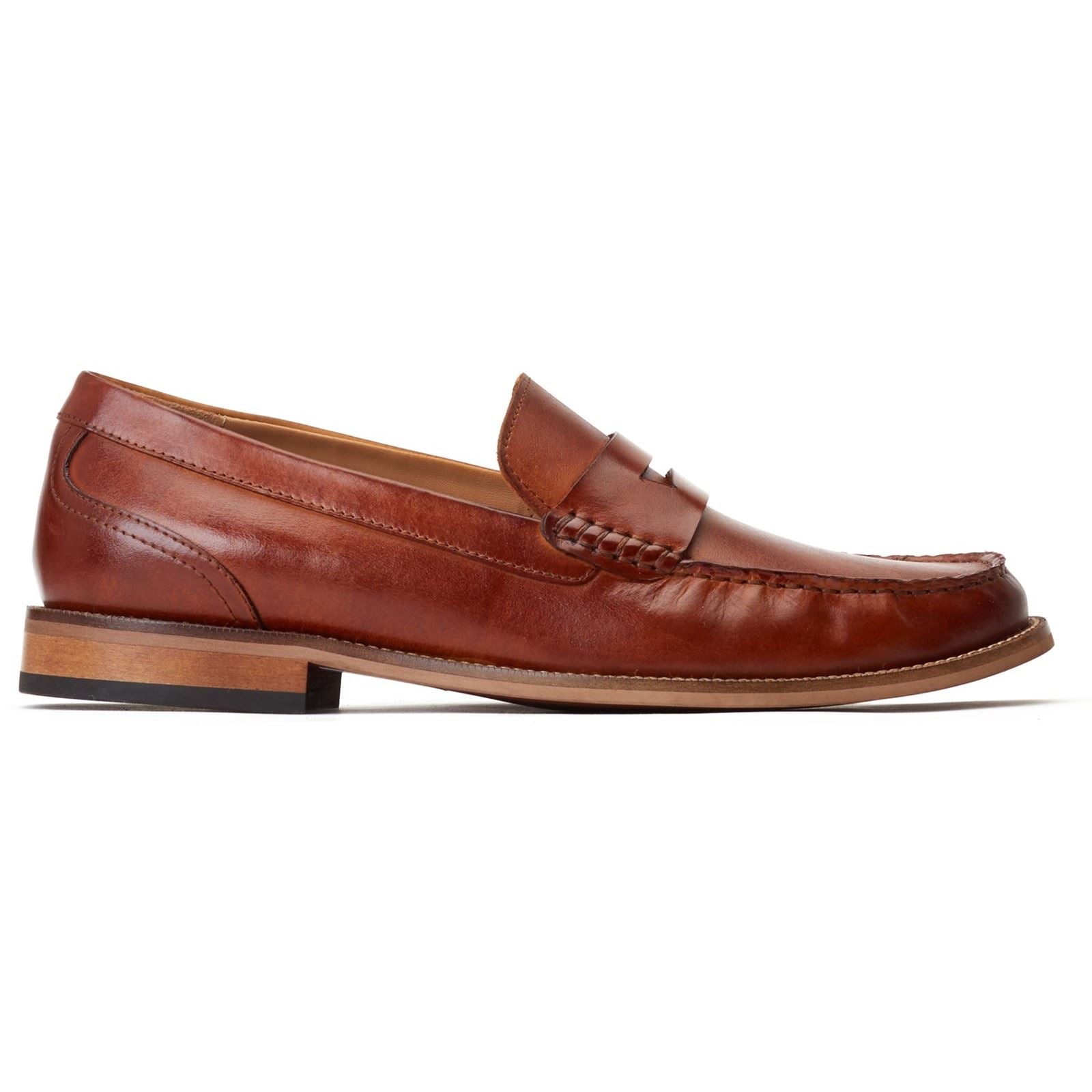 Base London Garfield Herren Mokassins Aus Gebranntem Tan-Leder