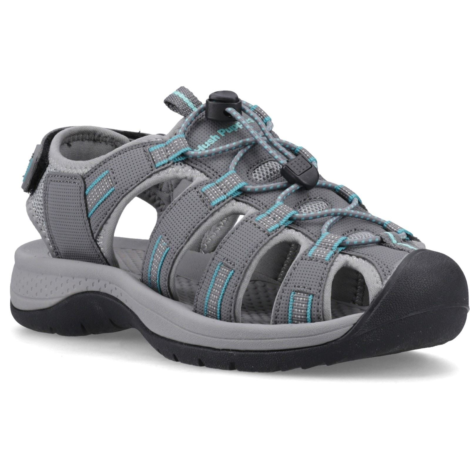 Hush Puppies Panama Sandal Textile Damen Graue Sandalen