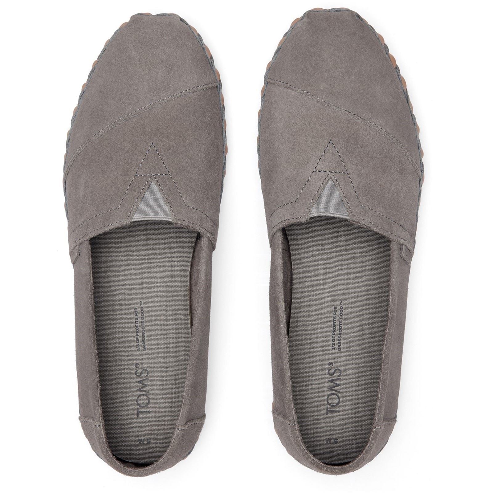 TOMS Alpargata Leather Wrap Leder Damen Graue Espadrilles