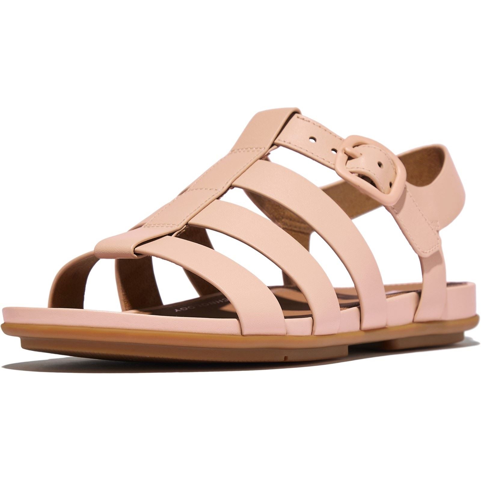 Fitflop Gracie Fisherman Leder Damen Sandalen Sandy Beige