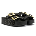 Desert Fleur Super Damen Schwarze Farbe Sandalen