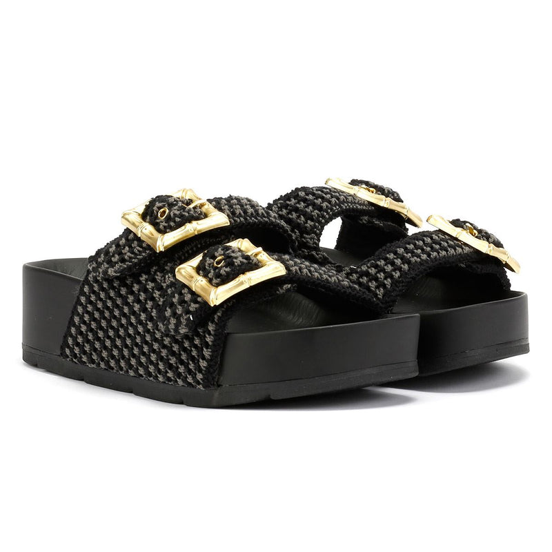 Desert Fleur Super Damen Schwarze Farbe Sandalen