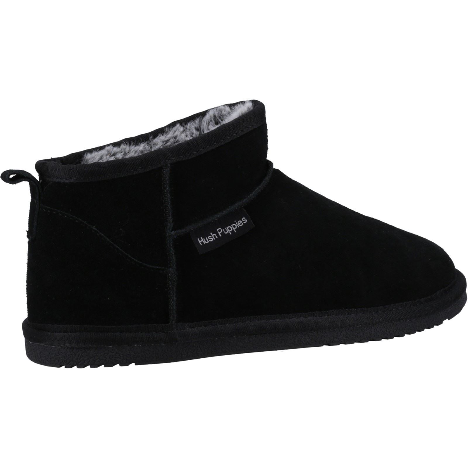 Hush Puppies Ashanti Wildleder Damen Schwarze Hausschuhe