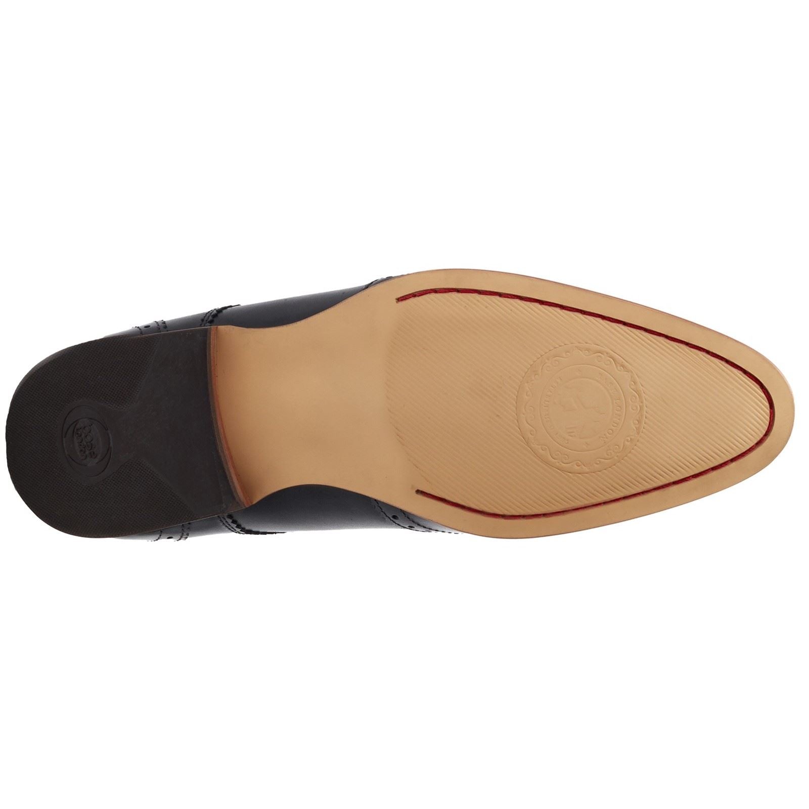 Base London Barbera Leder Herren Schwarze Brogues Schuhe