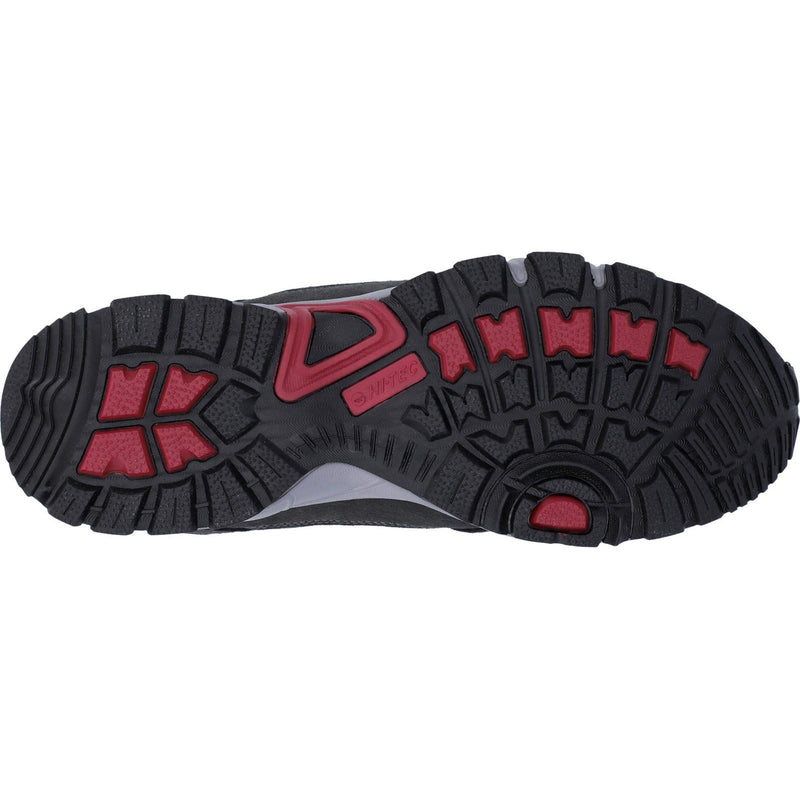 Hi-Tec Auckland Lite Herren Wanderschuhe Aus Leder In Graphitgrau/Dunkelrot