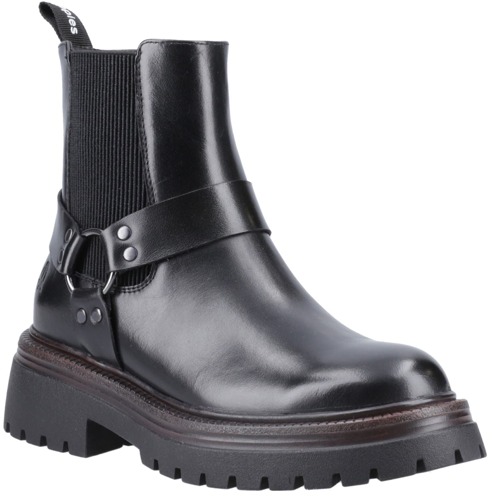 Hush Puppies Raye Damen Chelsea Stiefeletten aus schwarzem Leder