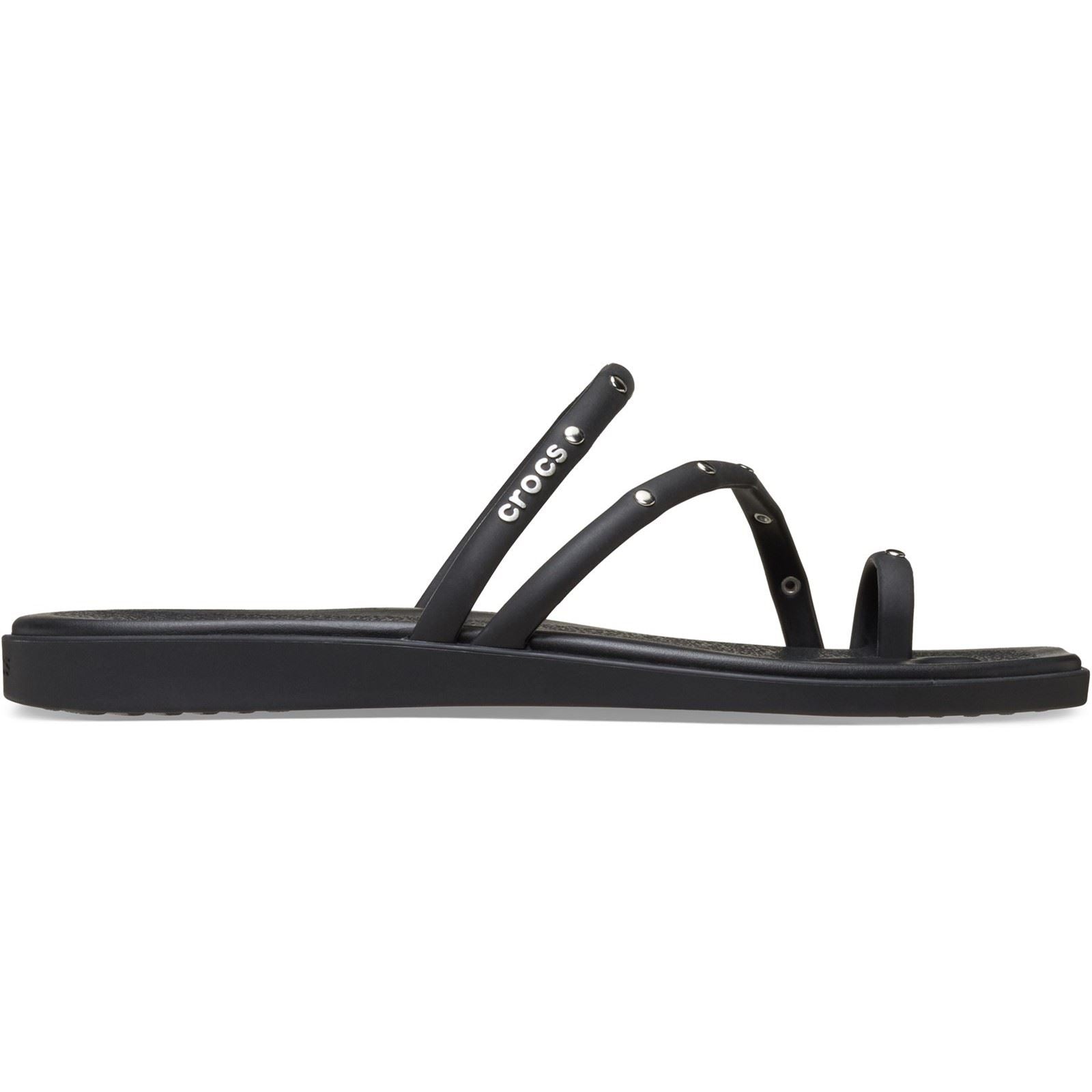 Crocs Miami Studded Toe Loop Thermoplastische Damen Schwarze Sandalen