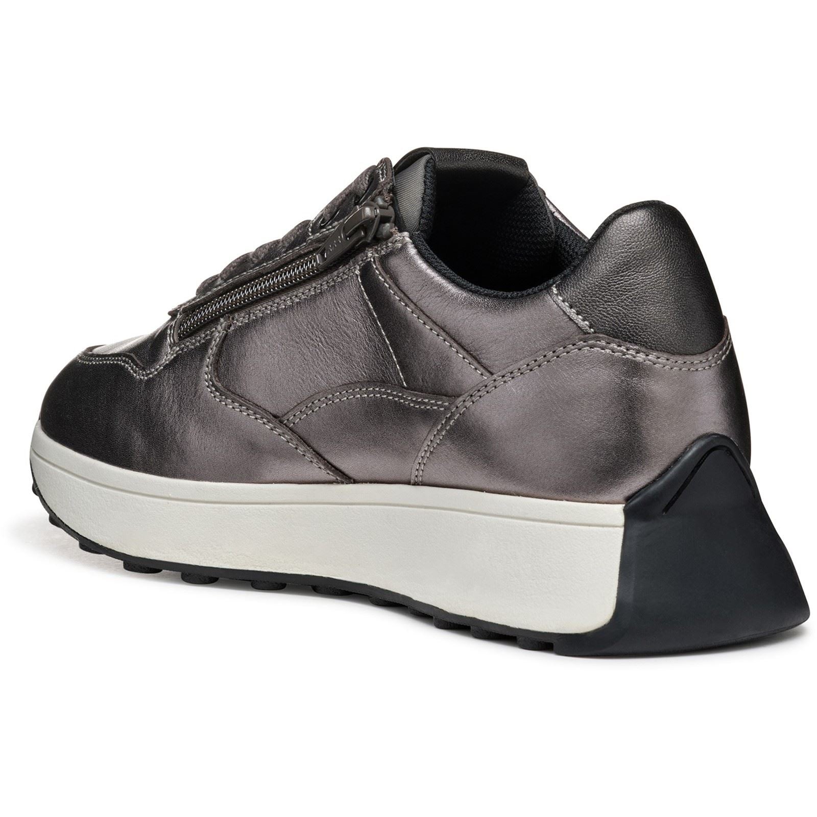 Geox D Amabel A Leder Damen Gun Sneakers