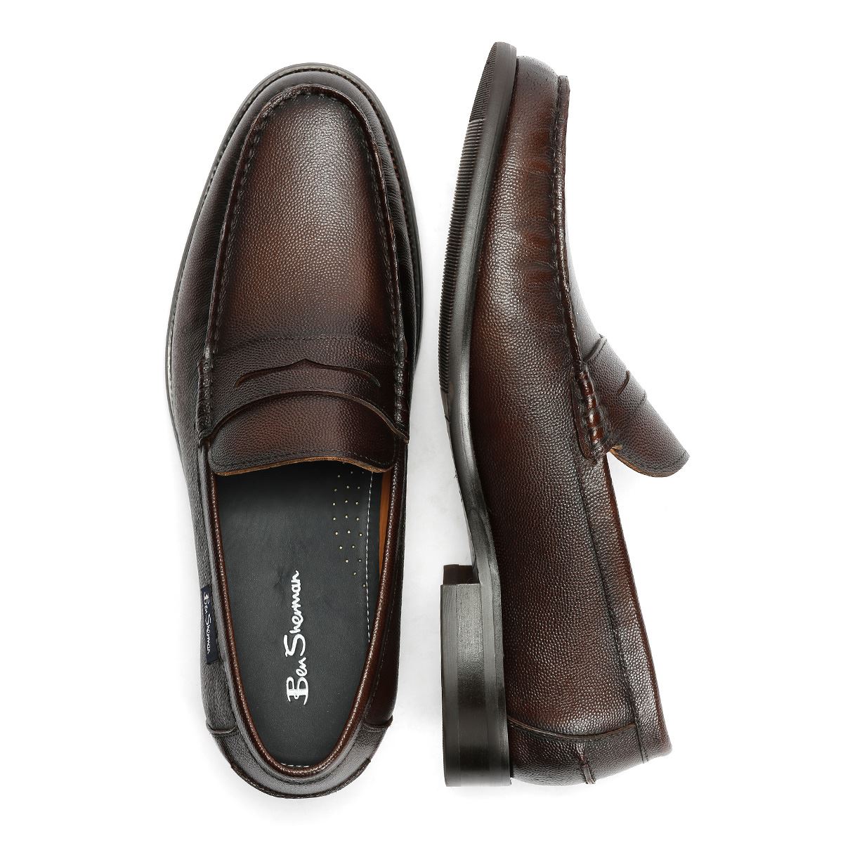 Ben Sherman Hester Leder Herren Braune Slipper