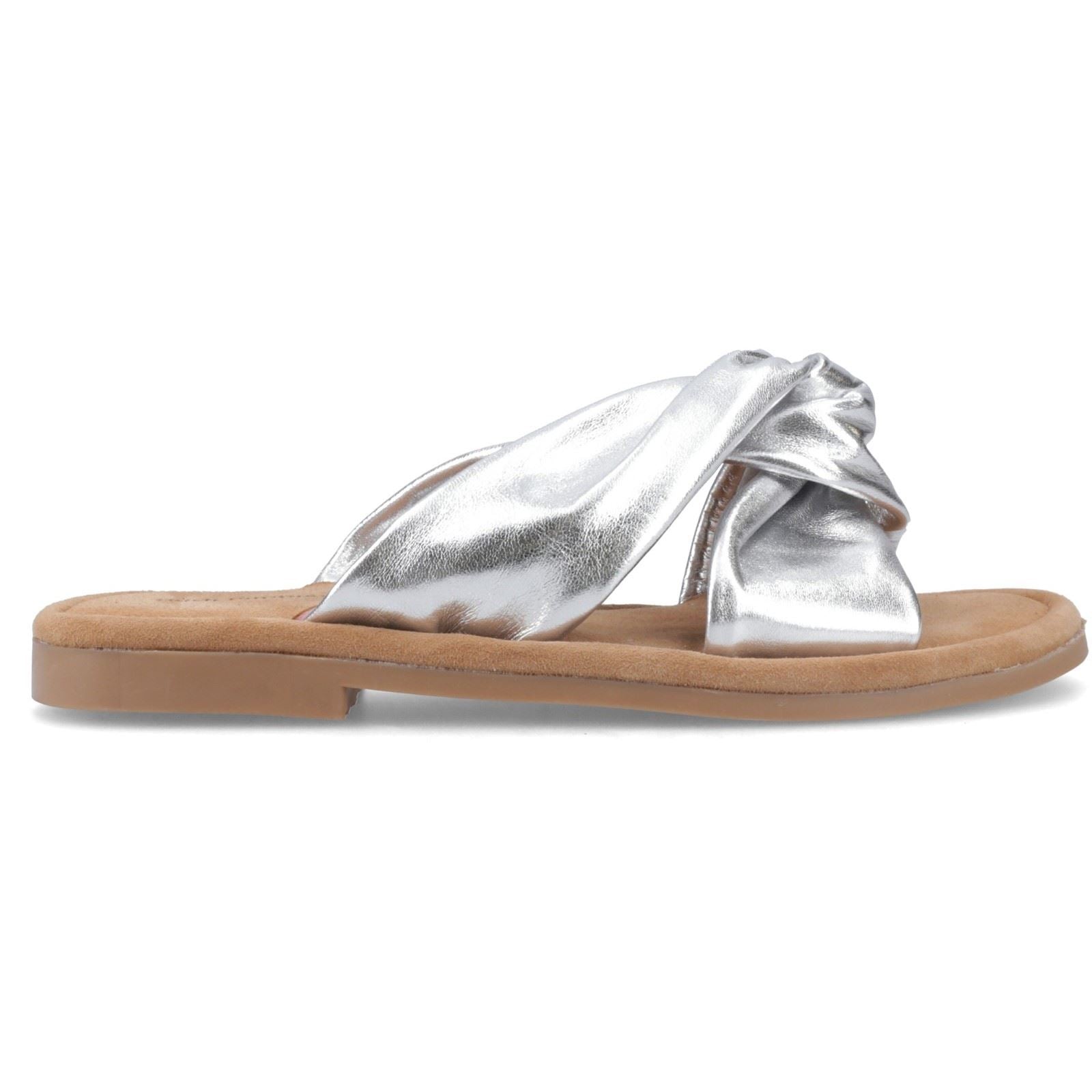 Hush Puppies Amy Wide Fit Leder Damen Silber Sandalen
