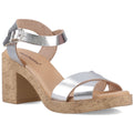 Hush Puppies Georgia Cork Damen Silberne Ledersandalen