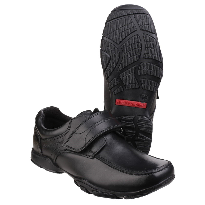 Hush Puppies Freddy 2 Senior Lederschuhe Für Jungen In Schwarz