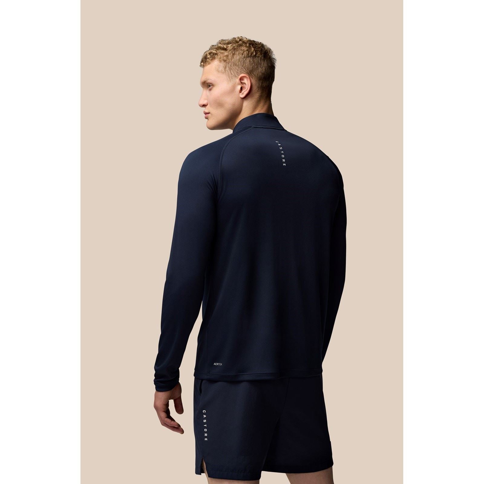 Castore Adapt Training 1/4 Zip Top Polyester Herren Blaue Sport-T-Shirts