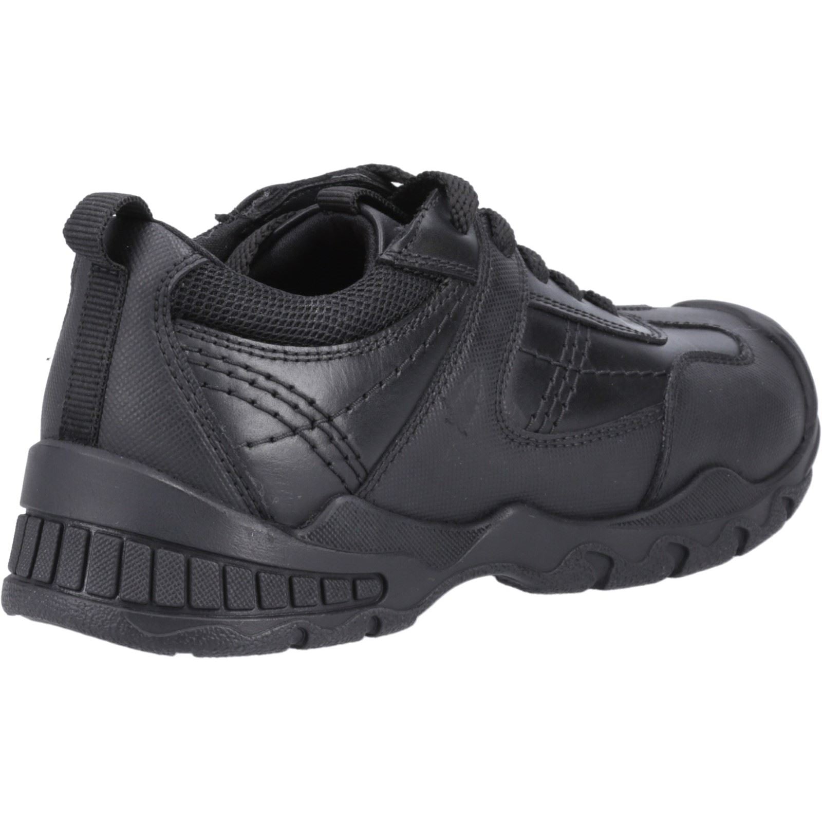 Hush Puppies Travis JNR Die Schwarzen Schnürschuhe Für Jungen Aus Leder