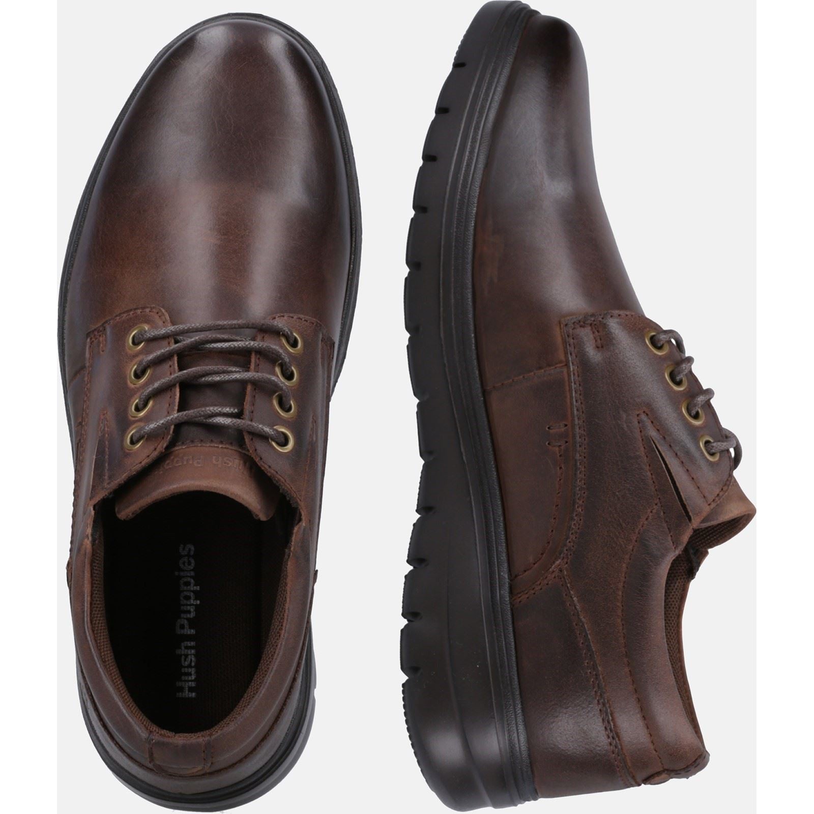 Hush Puppies TRITON LACE UP Herren Schnürschuhe Aus Braunem Leder