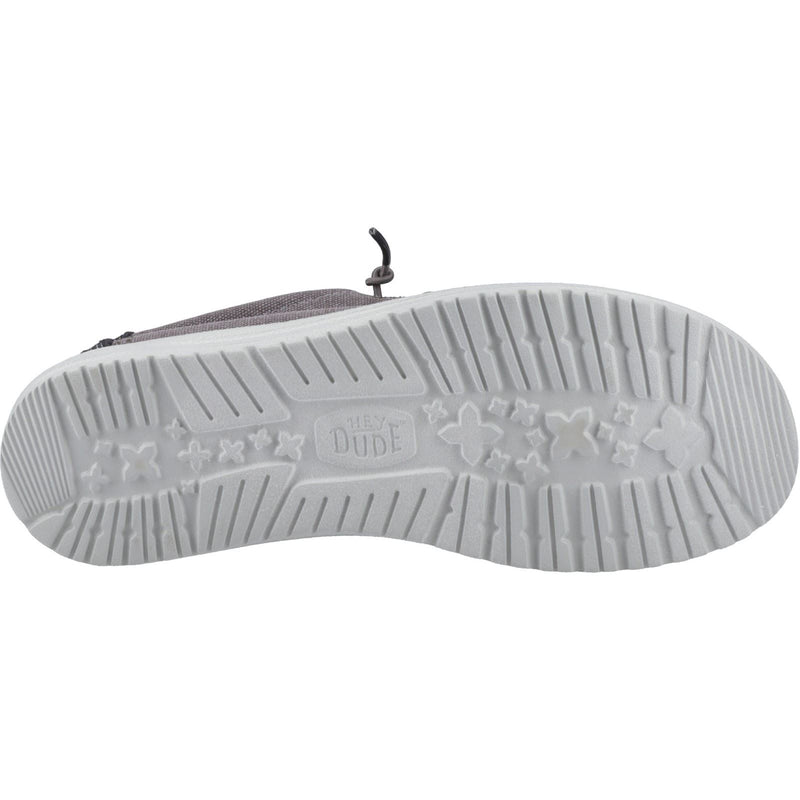 HEYDUDE Wally Workwear Polyester Baumwollmischung Herren Mokassins Schuhe In Granitgrau/Schwarz