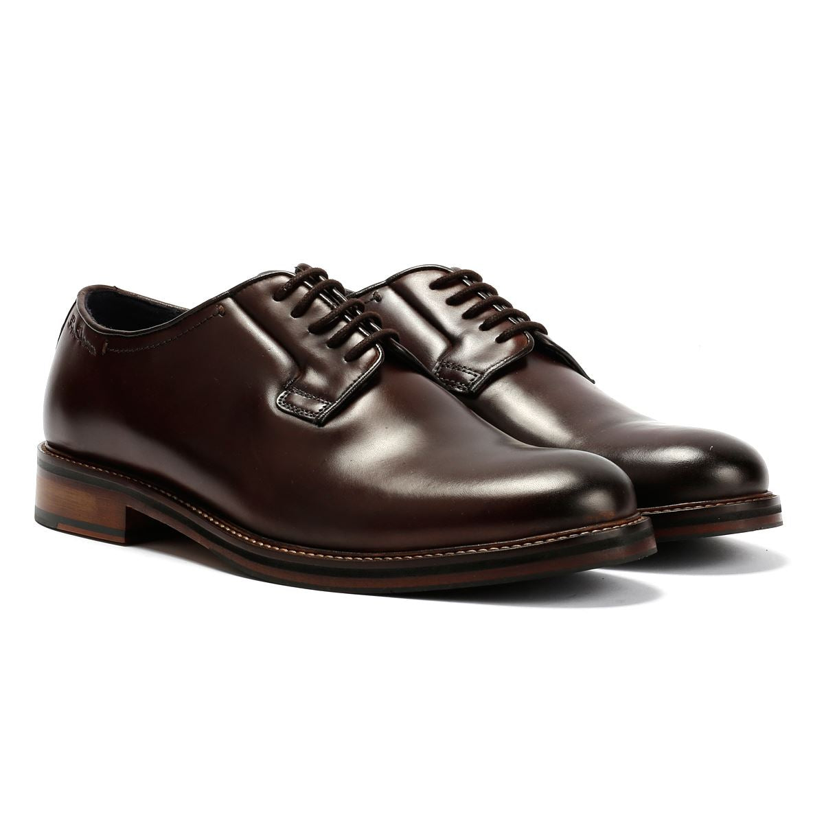 Ben Sherman Hoxton Herren Leder Braune Schnürschuhe