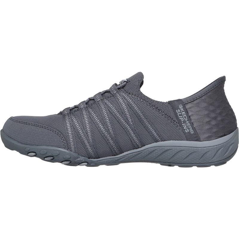 Skechers Breathe Easy Roll With Me Damen Stoff Sneaker In Anthrazit