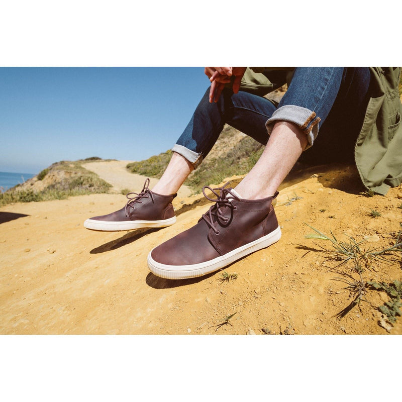 TOMS Carlo Mid Terrain Leder-Herren-Sneaker In Klee-Braun