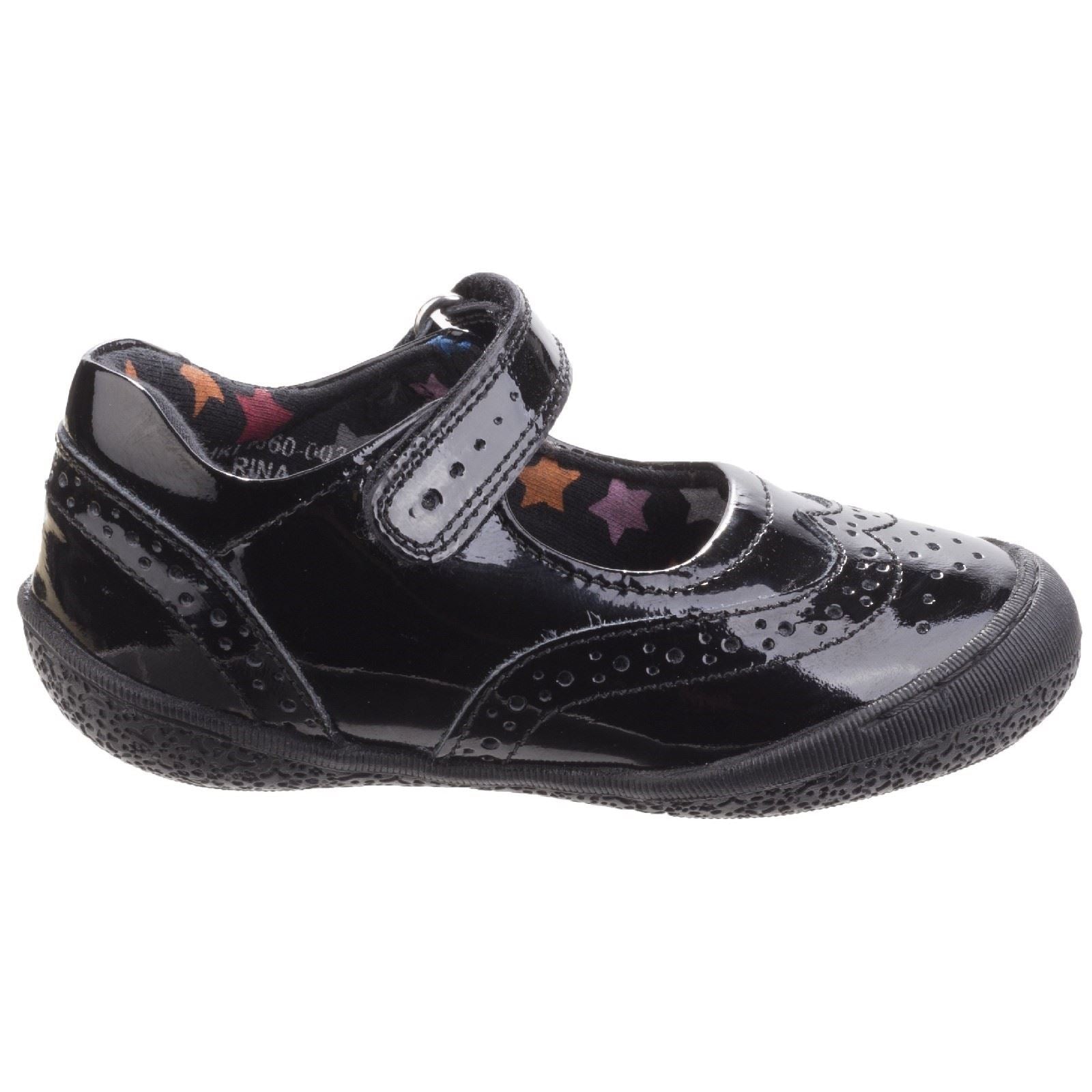 Hush Puppies Rina Junior Patent Mädchenschuhe Aus Schwarzem Lackleder